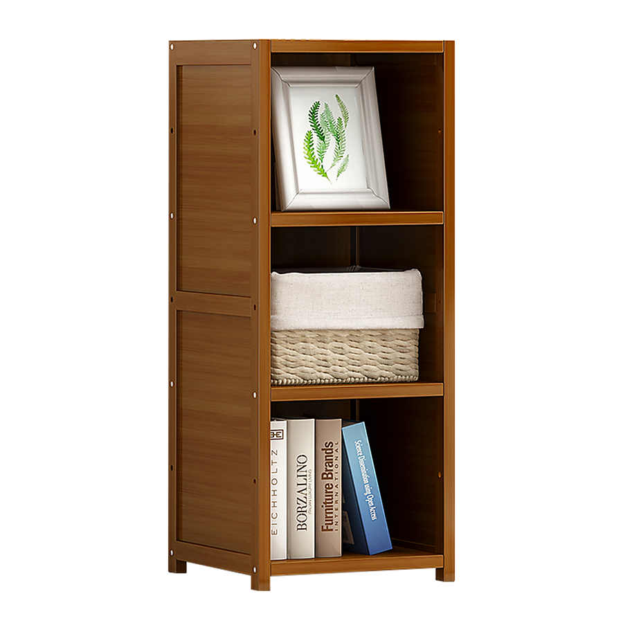 NNEDSZ Bamboo Adjustable Shelf Bookcase Display Storage Rack Stand Livingroom Bedroom-0