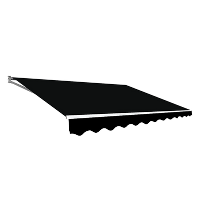 NNEDSZ Outdoor Folding Arm Awning Retractable Sunshade Canopy Black 3.0m x 2.5m-0
