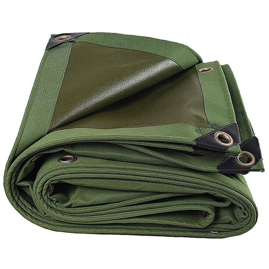 NNEDSZ 3x4M Army Heavy Duty Waterproof Canvas Tarp Tarpaulin Sun Blocked Dustproof-0