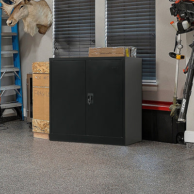 NNEDSZ Two-Door Metal Short Cabinet Shelf Storage for Home Office Gym-0