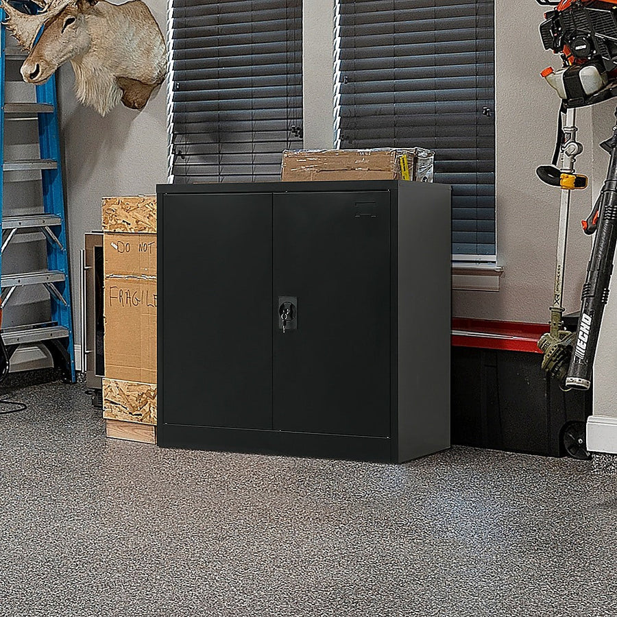 NNEDSZ Two-Door Metal Short Cabinet Shelf Storage for Home Office Gym-0