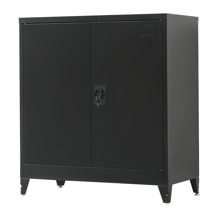 NNEDSZ Two-Door Metal Short Cabinet Shelf Storage for Home Office Gym-0