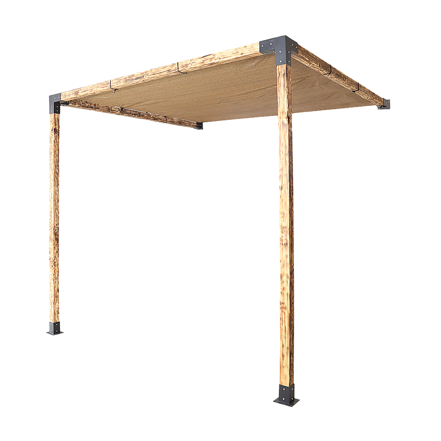 NNEDSZ Roof Pergola Gazebo Shed Matte Black Steel Brackets and Coffee Screen DIY Kits-0