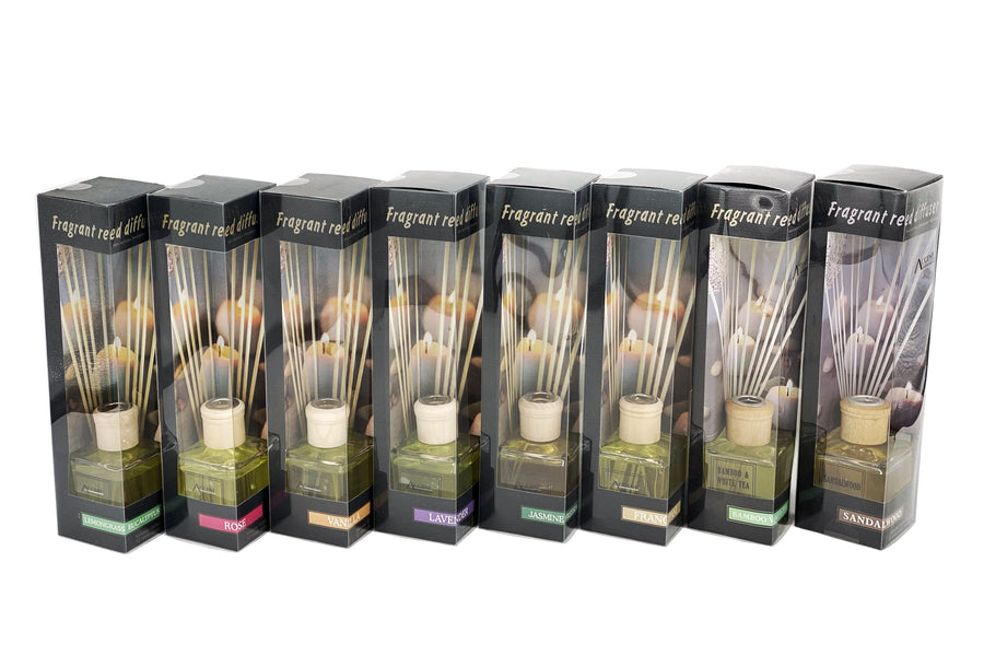 bulk 12 160ml Fragrant Oil Diffuser 12 Rattan Sticks Assortedfragrance-0