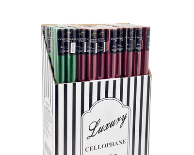 bulk 50 Cellophane Red & Green 70cmx3m on 38mm Core 40 Red 10 Green-0