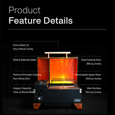 NNEDSZ AS350 Portable Wood Pellet Grill - Cyder Black-0