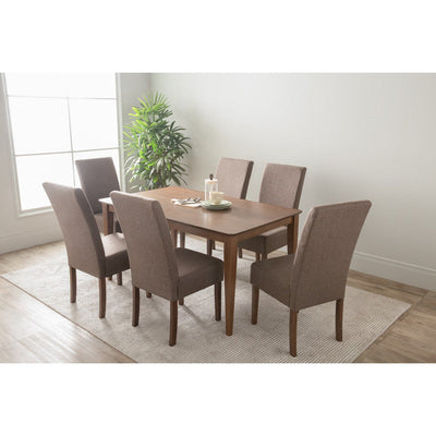 NNEDSZ ALLEGRO Dining Table + 6x MESI Dining Chair - 7 Piece Dining Set - Cocoa-0