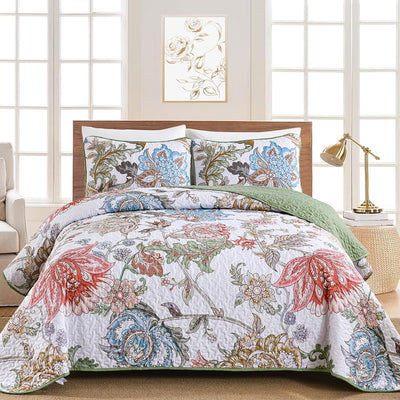 NNEDSZ Warm and Inviting Quilted Bedspread and Pillowcases Set: Designed for Relaxation - Queen size-0