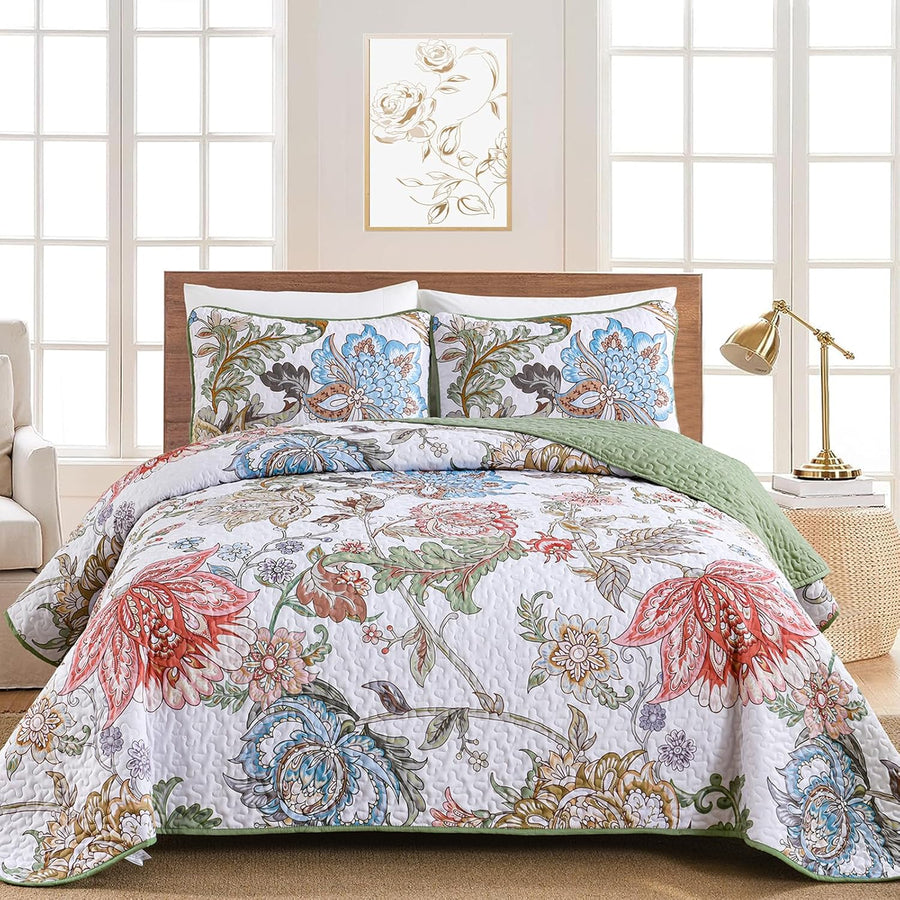 NNEDSZ Warm and Inviting Quilted Bedspread and Pillowcases Set: Designed for Relaxation - Queen size-0