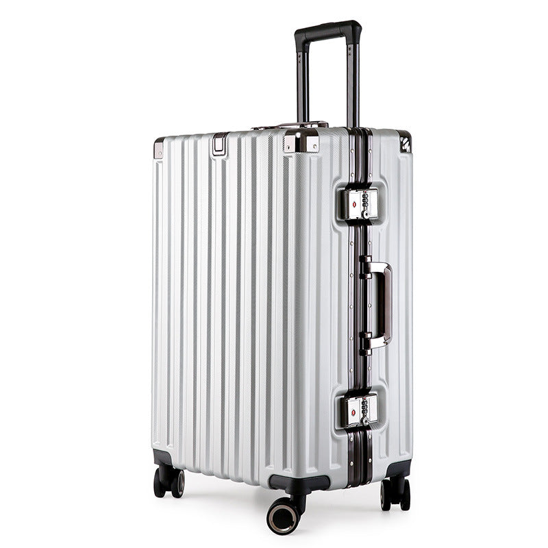 NNEDSZ Aluminum Alloy Hard-Shell Suitcase with TSA Lock -22" Spinner Luggage in Silver-0