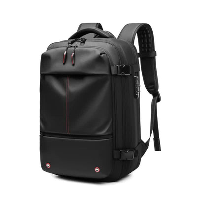 NNEDSZ Black Expandable Waterproof Laptop Backpack - Fits 17-Inch Laptop, Anti-Theft Design, Travel Friendly-0