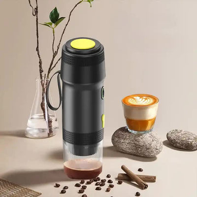 NNEDSZ Black Portable Fully Automatic Espresso Coffee Machine - Universal 3-in-1 Capsule, Coffee Powder & Espresso Maker-0