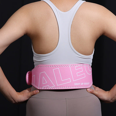 NNEDSZ Size M Pink Professional Weightlifting Belt with Sponge Padding for Deep Squat and Deadlift - Men and Women Fitness Support-0