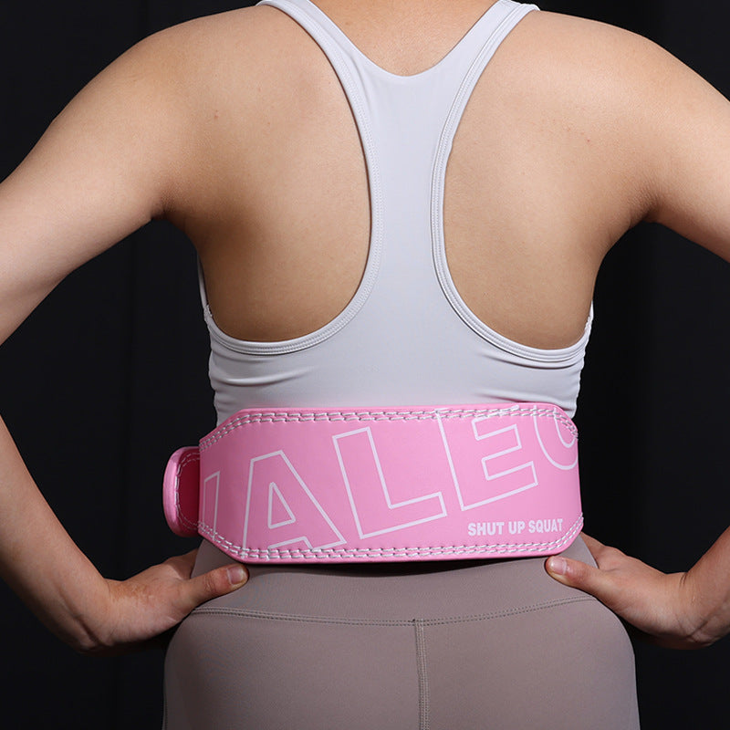 NNEDSZ Size M Pink Professional Weightlifting Belt with Sponge Padding for Deep Squat and Deadlift - Men and Women Fitness Support-0