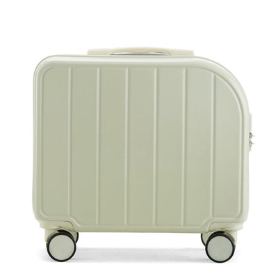 NNEDSZ Beige Compact 18-Inch Carry-On Suitcase | Lightweight ABS Hardside Spinner Luggage-0