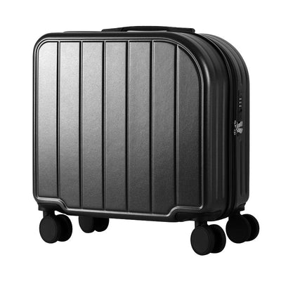 NNEDSZ Black Compact 18-Inch Carry-On Suitcase | Lightweight ABS Hardside Spinner Luggage-0