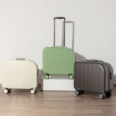 NNEDSZ Dark Green Compact 18-Inch Carry-On Suitcase | Lightweight ABS Hardside Spinner Luggage-0