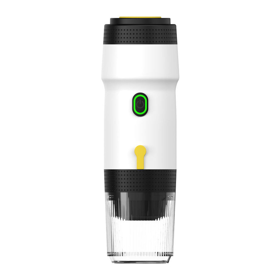 White 3-in-1 Portable Electric Espresso Maker - Rechargeable Travel Coffee Machine for Capsules & Ground Coffee-0