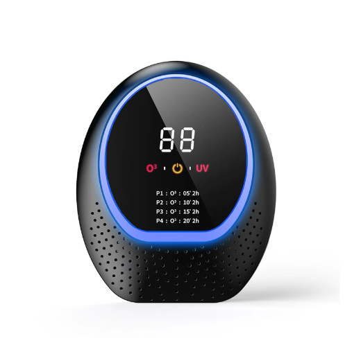 Black Rechargeable Ozone & UV-C Air Purifier with Remote - Portable Odor Eliminator for Home, Pets & Closets-0