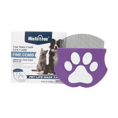 2 Pcs Purple Gentle Pet Face & Flea Comb – Mini Grooming Tool for Cats & Dogs with Rounded Teeth