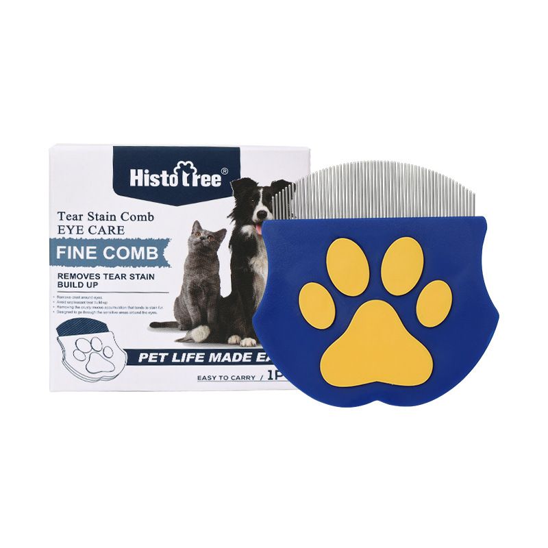 2 Pcs Dark Blue Gentle Pet Face & Flea Comb – Mini Grooming Tool for Cats & Dogs with Rounded Teeth