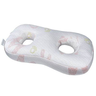 Light Pink Ear Piercing Pillow for Side Sleepers - 55 x 33 x 9 cm Figure 8 Hollow Ear Design, PP Cotton Fill, Machine Washable Ear Clearance and Neck Comfort