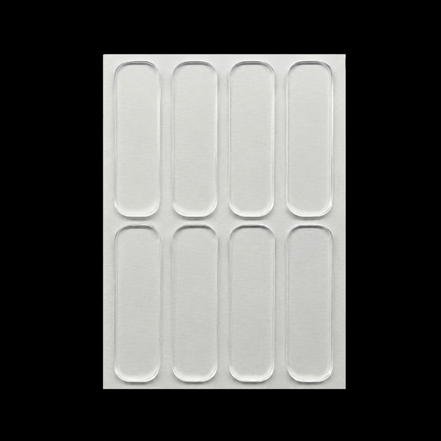 Clear Silicone Door Handle Bumper Strips 8 Pack Long Strip Self Adhesive Anti Collision Pads for Doors Cabinets Refrigerators 35 x 10 x 2 mm