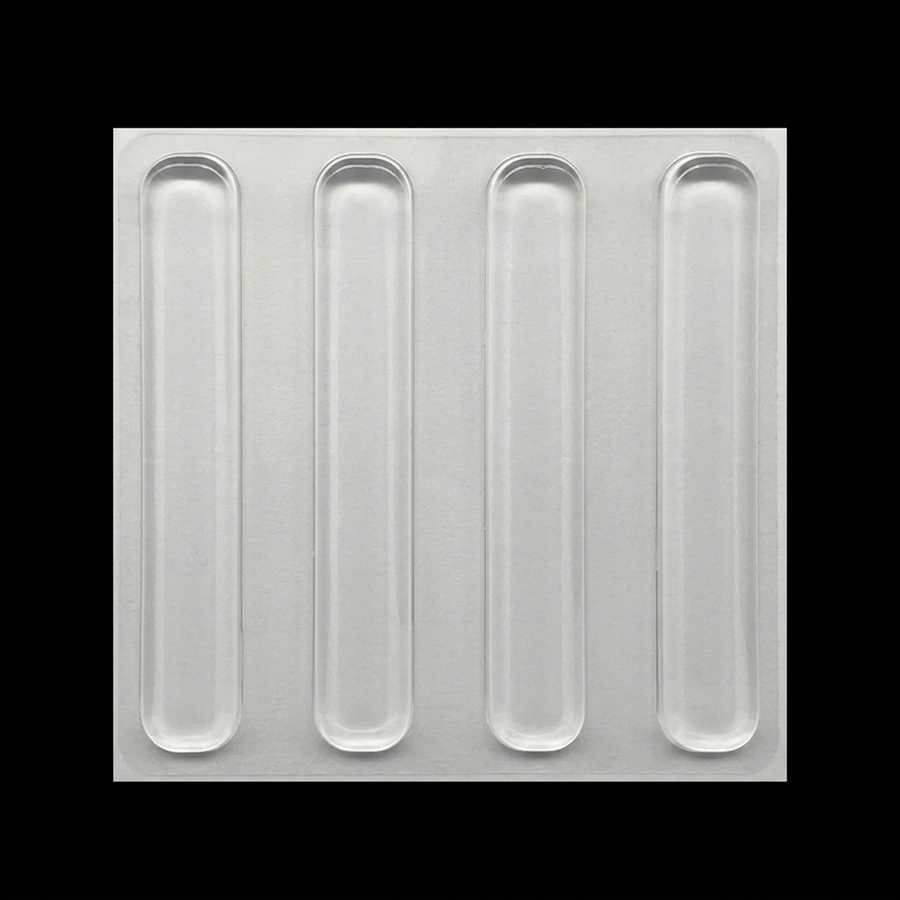 Clear Silicone Door Handle Bumper Strips 4 Pack Long Strip Self Adhesive Anti Collision Pads for Doors Cabinets Refrigerators 60 x 10 x 3 mm