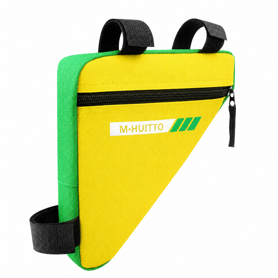 Yellow-green Bicycle Frame Bag - Triangular Storage Bag for Cycling, Outdoor Rides and Daily Commuting