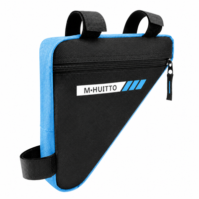 Black-blue Bicycle Frame Bag - Triangular Storage Bag for Cycling, Outdoor Rides and Daily Commuting