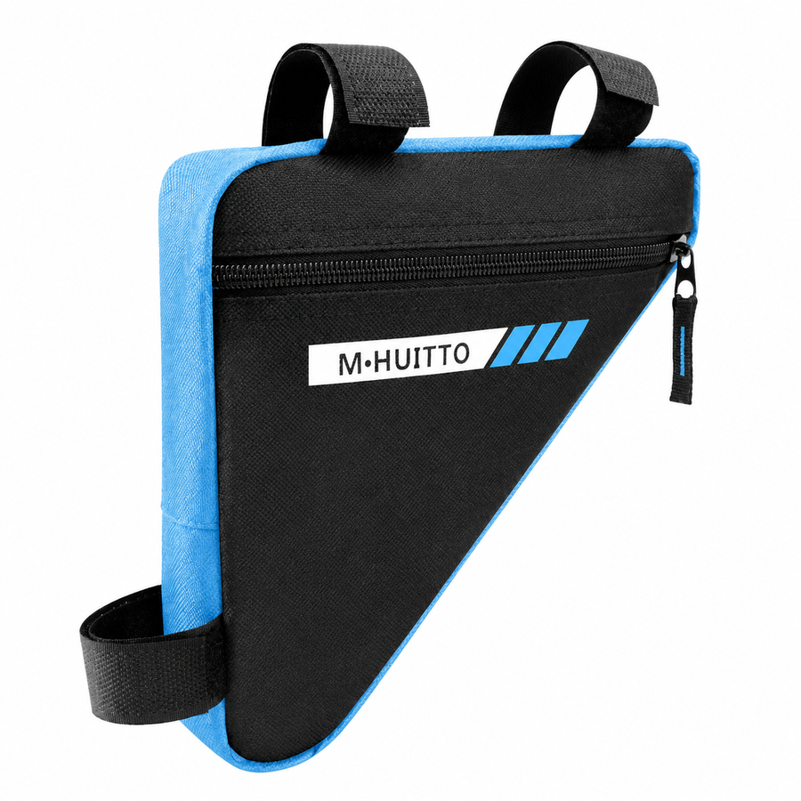 Black-blue Bicycle Frame Bag - Triangular Storage Bag for Cycling, Outdoor Rides and Daily Commuting