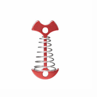 Red Fishbone Spring Tent Pegs - 5 Pack Outdoor Camping Stakes for Tent Guy Lines, Canopy and Board Fixing