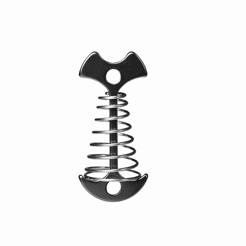 Black Fishbone Spring Tent Pegs - 5 Pack Outdoor Camping Stakes for Tent Guy Lines, Canopy and Board Fixing