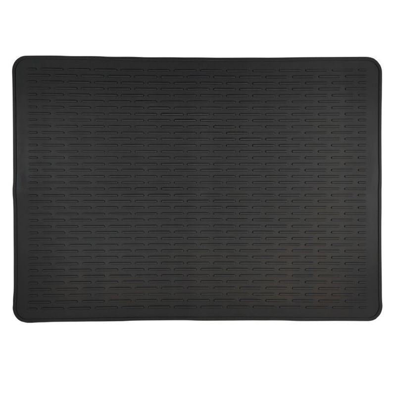 Black Extra Large Silicone Countertop Protector & Dish Drying Mat - Dishwasher Safe (76x53cm)