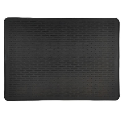 Black Extra Large Silicone Countertop Protector & Dish Drying Mat - Dishwasher Safe (71x50cm)