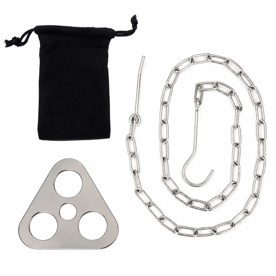 Stainless Steel Camping Tripod Hanger with Adjustable Chain and Hook for Outdoor Cooking, Campfire Hanging Pot and Bush Camping