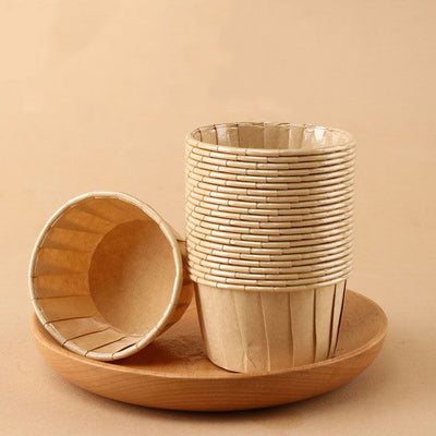 Light Brown 50Pcs Cupcake Baking Cups 2.56in Greaseproof Paper Liners for Muffins Cupcakes Air Fryer and Dessert Baking, Disposable Fluted Baking Cups for Home Kitchen Use