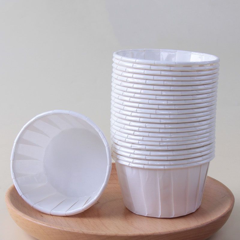 White 50Pcs Cupcake Baking Cups 2.56in Greaseproof Paper Liners for Muffins Cupcakes Air Fryer and Dessert Baking, Disposable Fluted Baking Cups for Home Kitchen Use