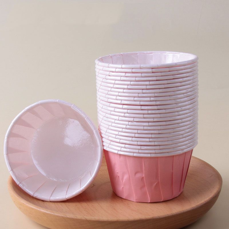 Pink 50Pcs Cupcake Baking Cups 2.56in Greaseproof Paper Liners for Muffins Cupcakes Air Fryer and Dessert Baking, Disposable Fluted Baking Cups for Home Kitchen Use
