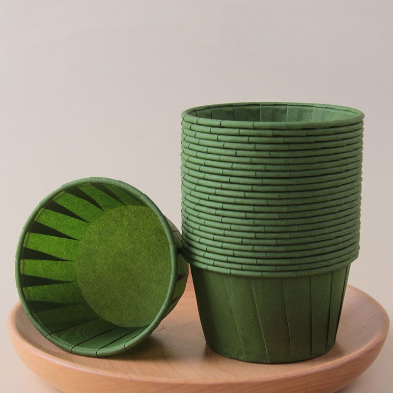 Green 50Pcs Cupcake Baking Cups 2.56in Greaseproof Paper Liners for Muffins Cupcakes Air Fryer and Dessert Baking, Disposable Fluted Baking Cups for Home Kitchen Use