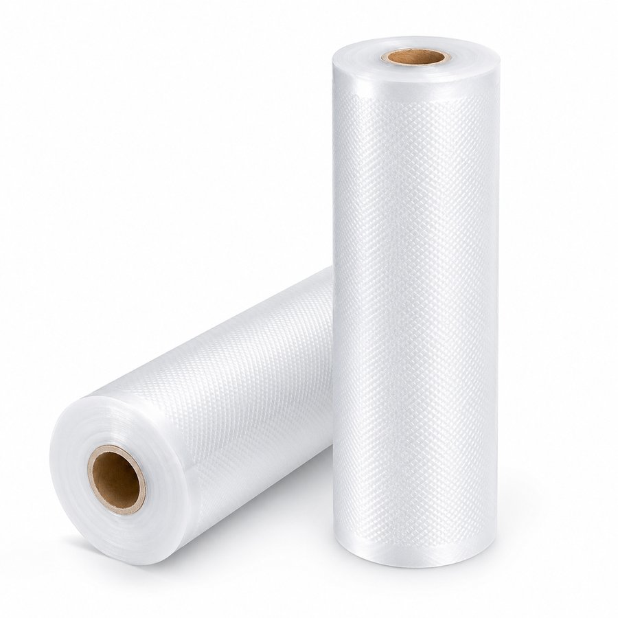 Vacuum Sealer Bag Roll 25cm x 5m Embossed Food Storage Bags 2 Rolls for Vacuum Packing and Kitchen Storage
