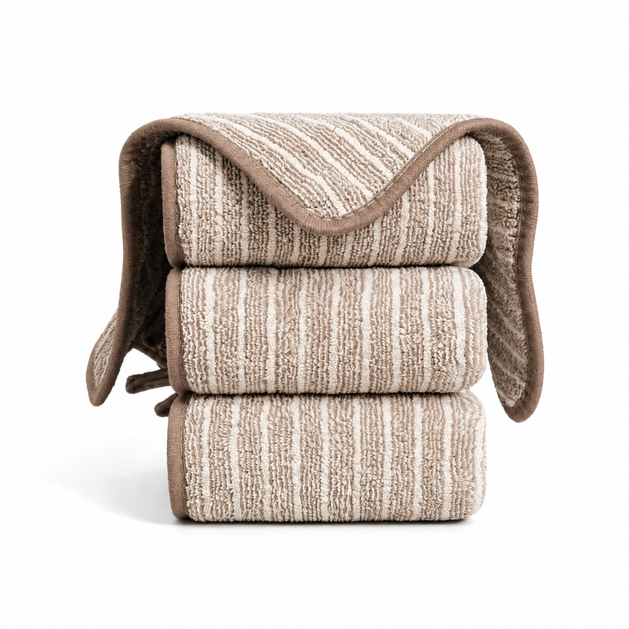 5 Pack Coffee Brown Kitchen Cleaning Cloths - 25 x 25 cm Reusable Absorbent Lint-Free Dish Towels for Washing Dishes, Wiping Benchtops and Everyday Home Cleaning