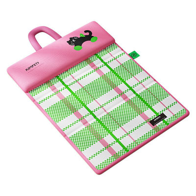 Green Foldable Pet Cooling Mat (L) - Double-Sided Summer Dog Bed Pad, Portable Cat Sleeping Mat with Carry Handle