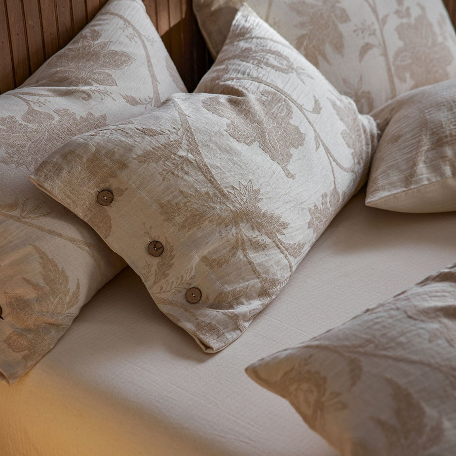 Linen Pillowcase Set (Style 3) -  Button Closure Pillow Covers 48x74cm for Home Bedding