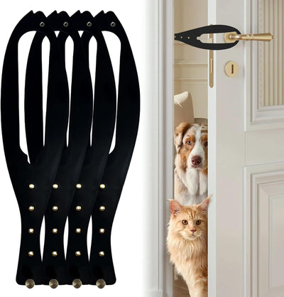 Cat Door Latch with 5 Adjustable Opening 2.5-6" - Cat Access Door Restrictor, Tool-Free Install, Helps Keep Dogs Out of Litter Box and Food, 4 Pack Black