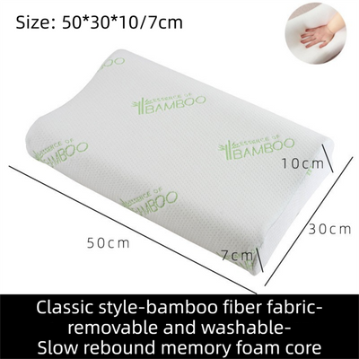 2 Pack Wave Shaped Contour Memory Foam Pillow with Washable Bamboo Fibre Covers - 3-5 Second Slow Rebound and High Low Neck Support for Back and Side Sleepers, 50 x 30 CM / F51 Style