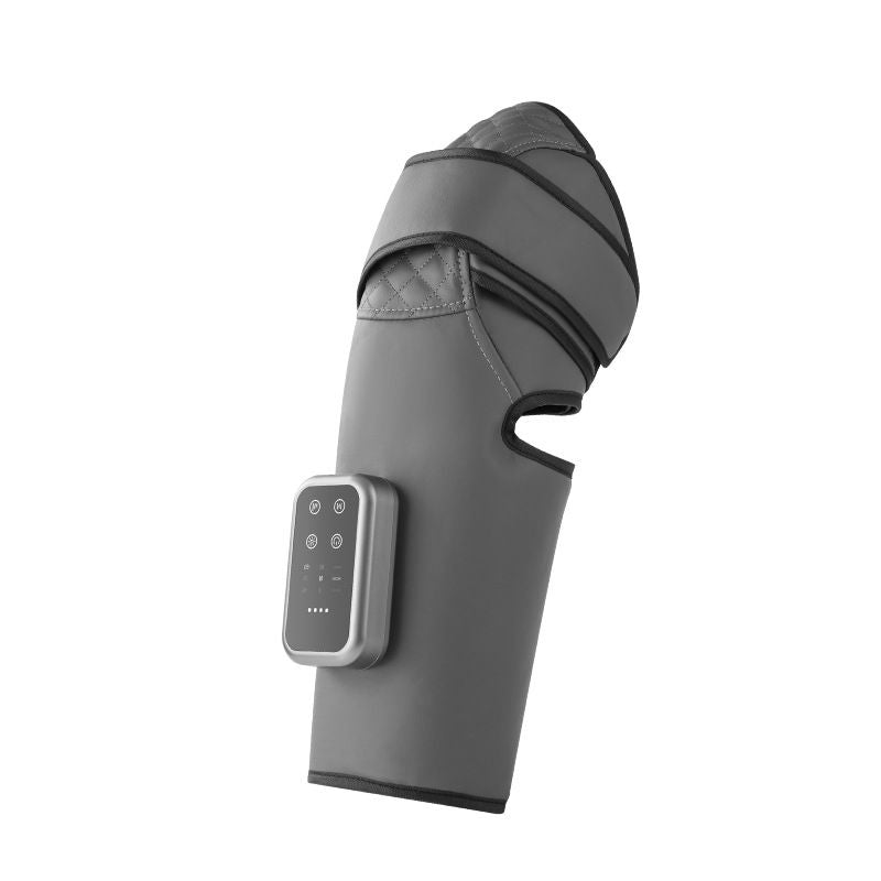 Dark Grey Airbag Leg Massager with 3 Intensities and 3 Graphene Heat Modes  - Rechargeable Calf and Knee Extended Wrap, Touch Display, 3 Adjustable Strap for Single Leg Wrap-around Fastening