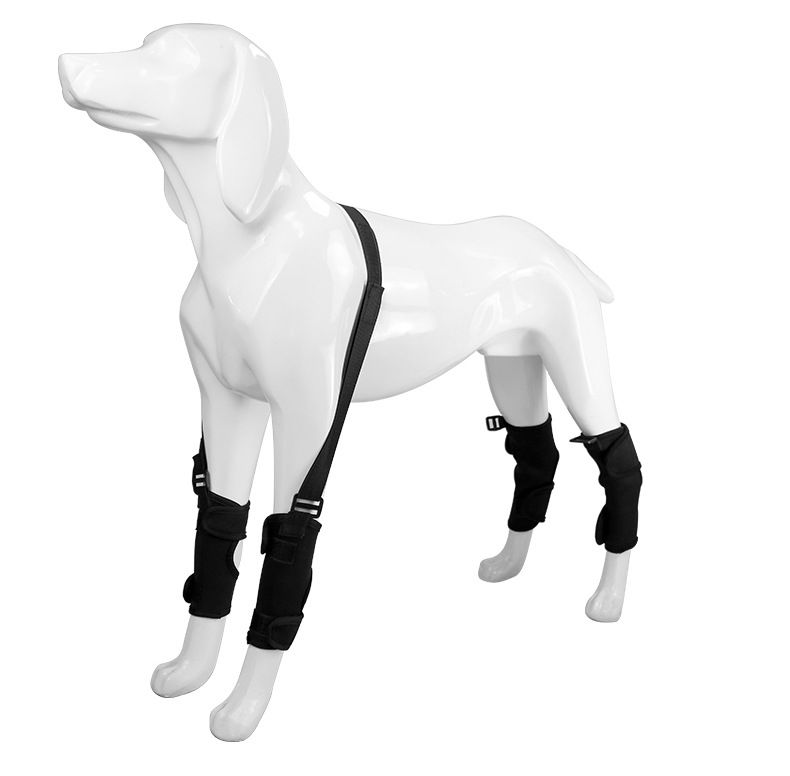 M Size Adjustable Dog Knee Brace set - Include front and hind legs Soft Neoprene Leg Support Sleeve with Elastic Straps, Anti-Lick Recovery Aid for Pets
