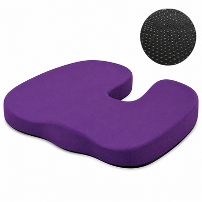 Purple Memory Foam Seat Cushion - 44 x 35 x 6 cm Polyester Chair Pad, Anti-slip bottom,Thickened Breathable Comfort for Office Chairs, Student Desks and Everyday Seating