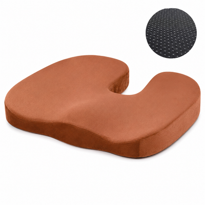 Coffee-colored Memory Foam Seat Cushion - 44 x 35 x 6 cm Polyester Chair Pad, Anti-slip bottom,Thickened Breathable Comfort for Office Chairs, Student Desks and Everyday Seating